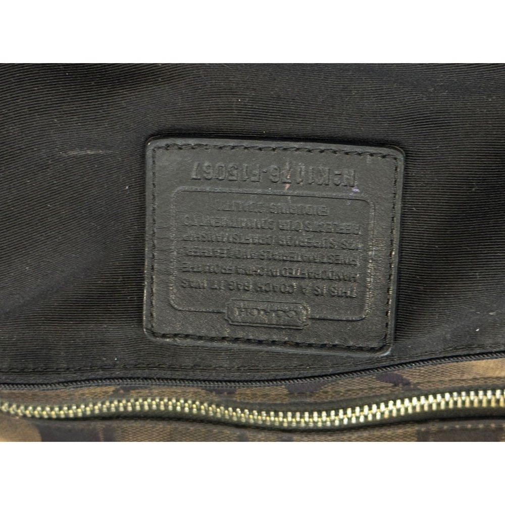 Coach Signature Jacquard Hobo Bag Brown Black Monogram F15067